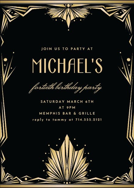 Great Gatsby Invitation Templates (Free) | Greetings Island