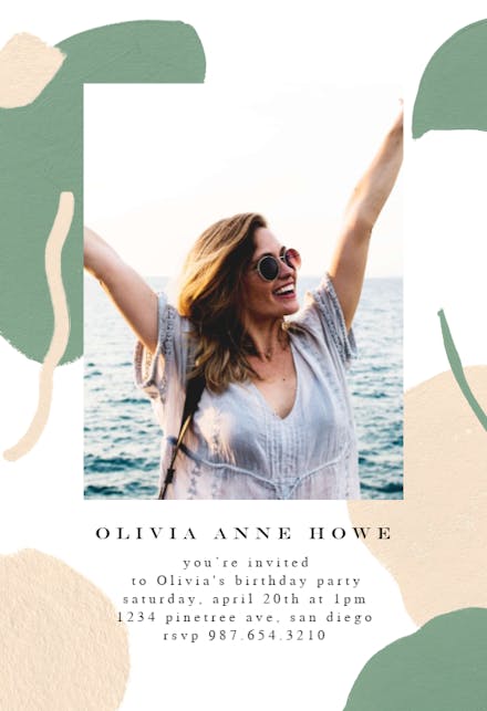 Artistic modern strokes - Invitación de Cumpleaños