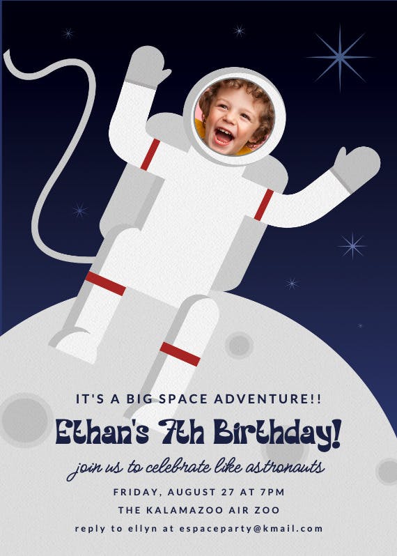 Astronaut - birthday invitation