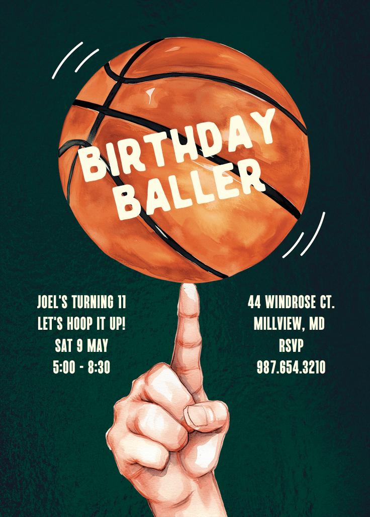 Baller balance -  invitación de cumpleaños