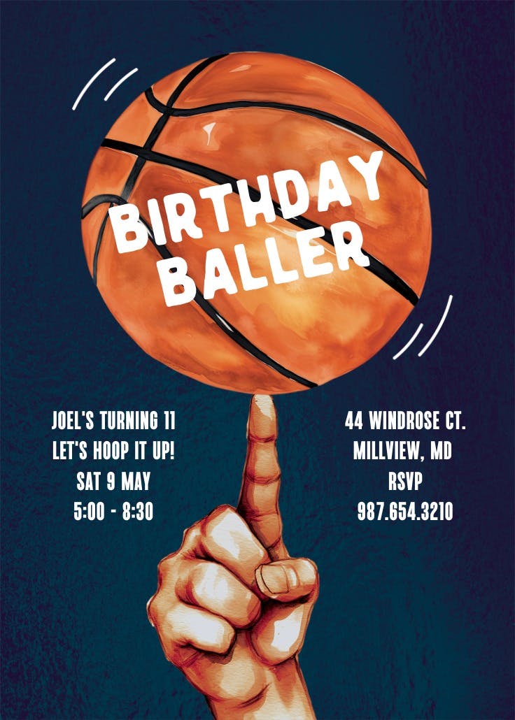 Baller balance - birthday invitation