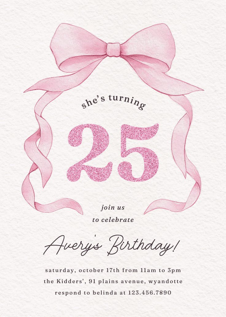 Ballerina bow - invitation