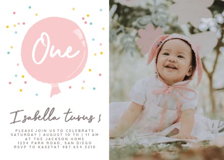 Balloon & Dots - Birthday Invitation