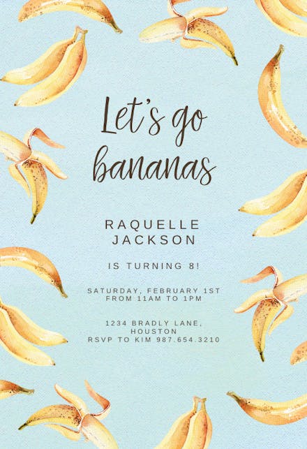 Bananas - Birthday Invitation