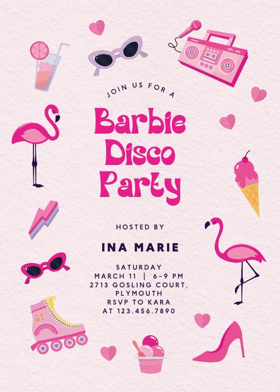 Disco party - party invitation