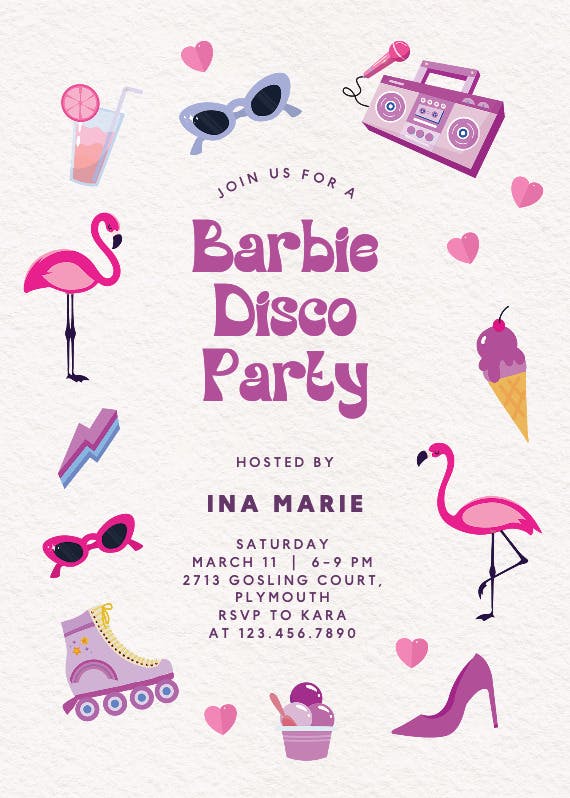 Disco party - party invitation