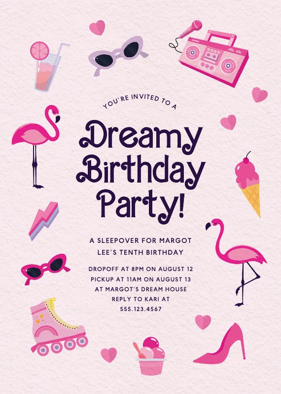 Barbie dream - birthday invitation