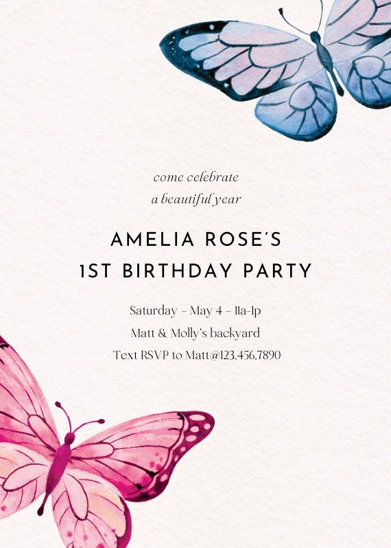 Beautiful year - birthday invitation