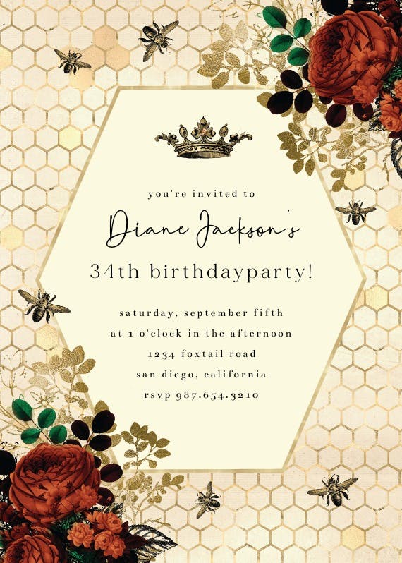 Bee-ing together - birthday invitation