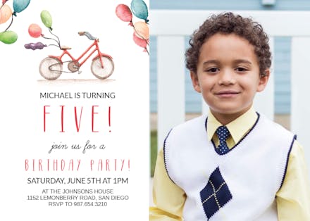 Bicycle - Birthday Invitation