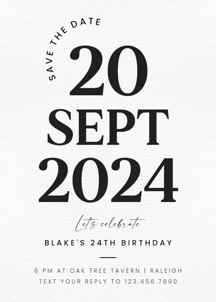 Big and bold - birthday invitation