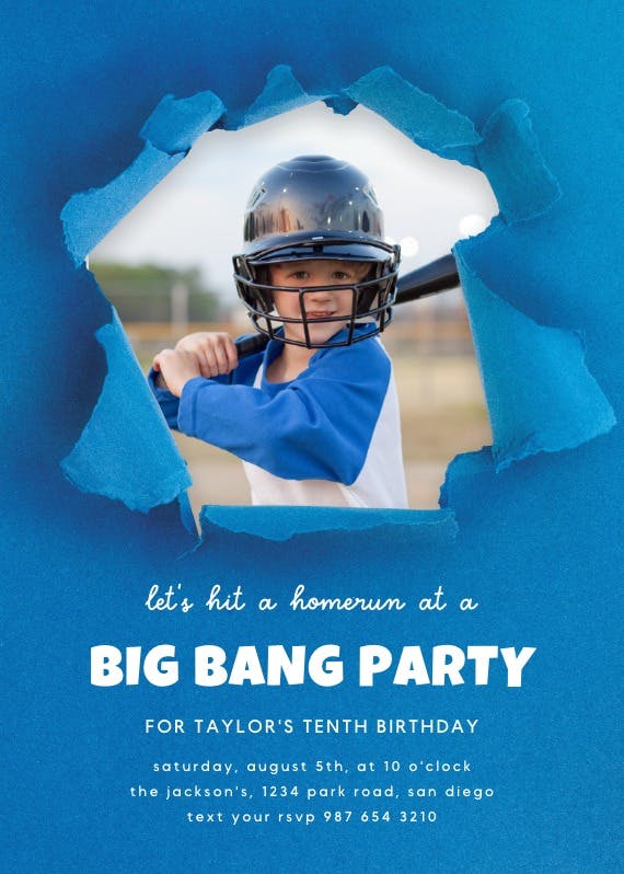 Big bang - sports & games invitation