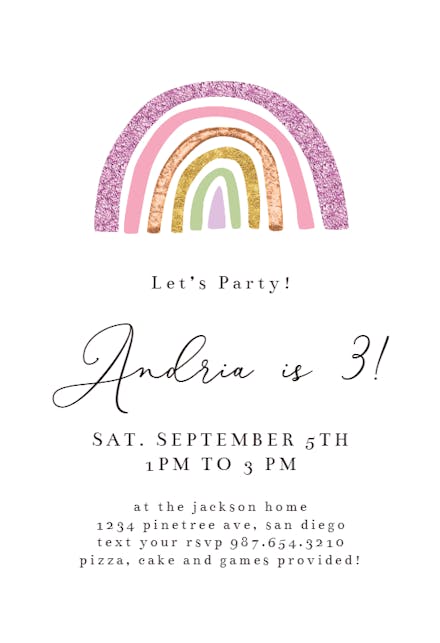 Big Rainbow And Sky - Invitation Template