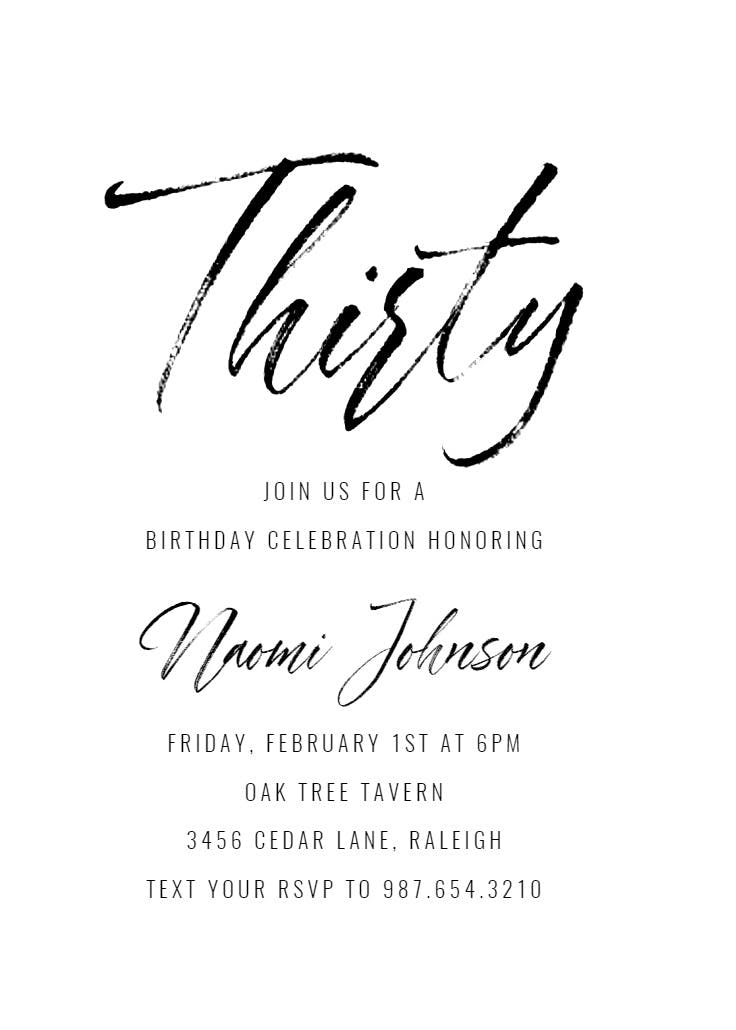 Birthday age - birthday invitation