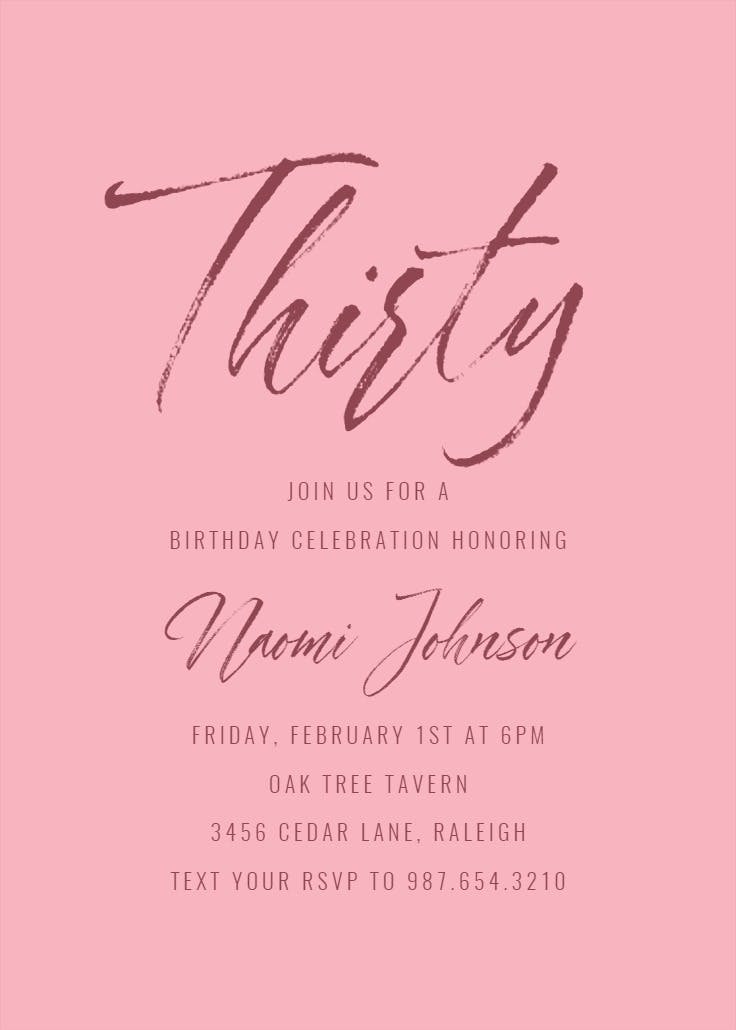 Birthday age - birthday invitation