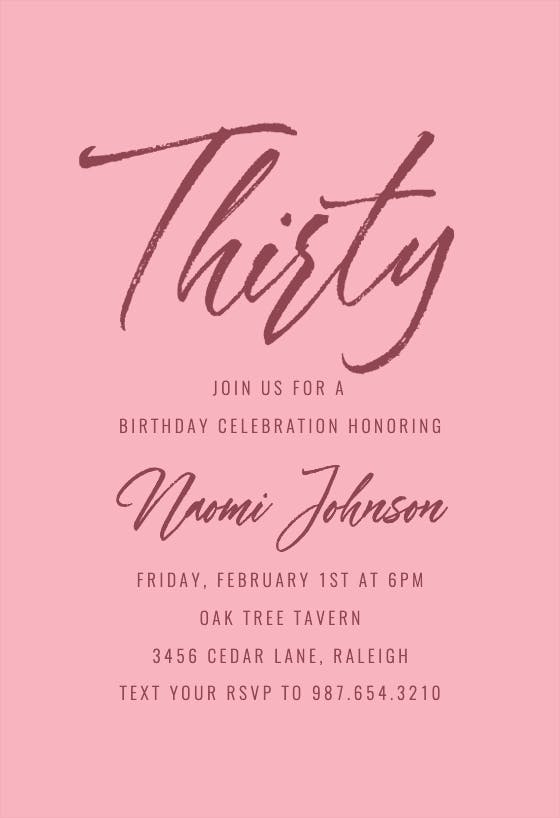 Birthday age - party invitation