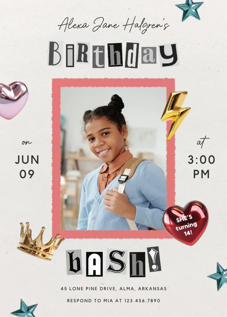 Birthday bash - invito per festa