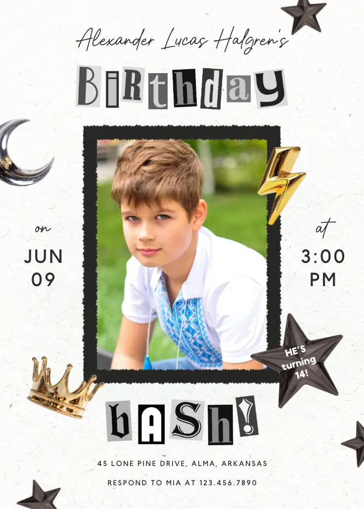 Birthday bash - 招待状