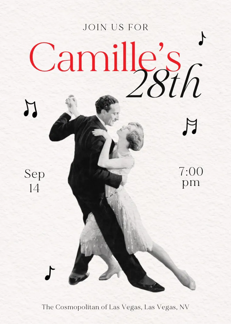 Birthday dance - birthday invitation