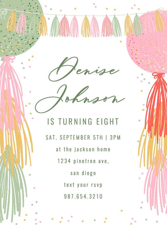 Birthday garland - party invitation