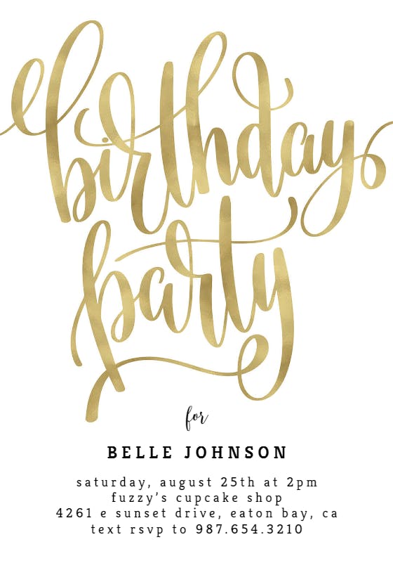 Birthday party -  invitación de cumpleaños