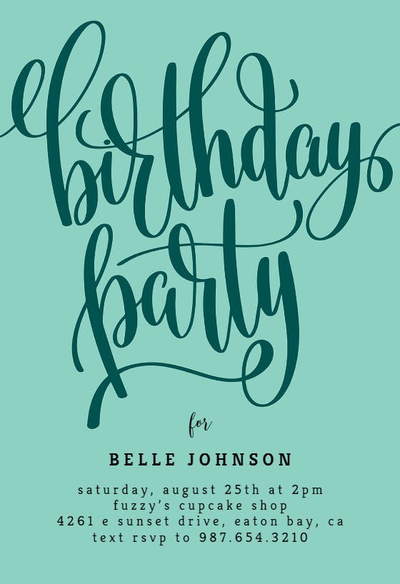 Birthday party -  invitación de cumpleaños