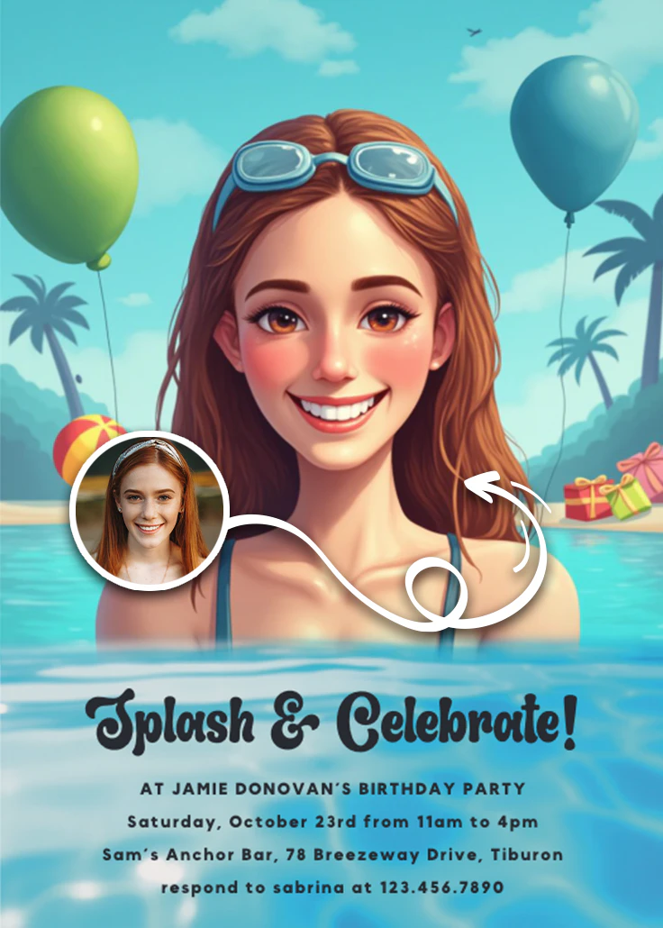 Birthday Splash - Birthday Invitation Template | Greetings Island
