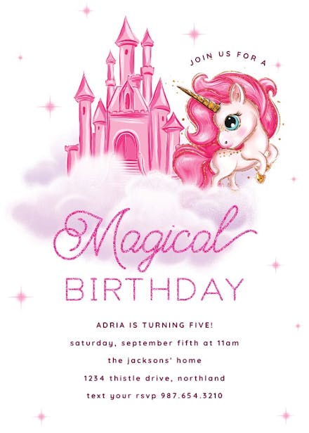 Unicorn Birthday Invitation Templates (Free)