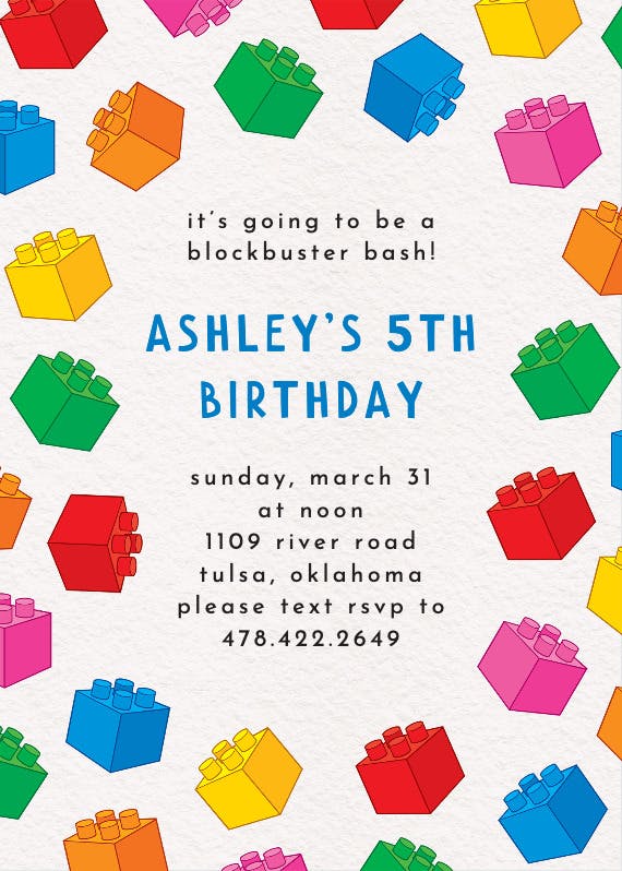 Blockbuster -  invitación de cumpleaños