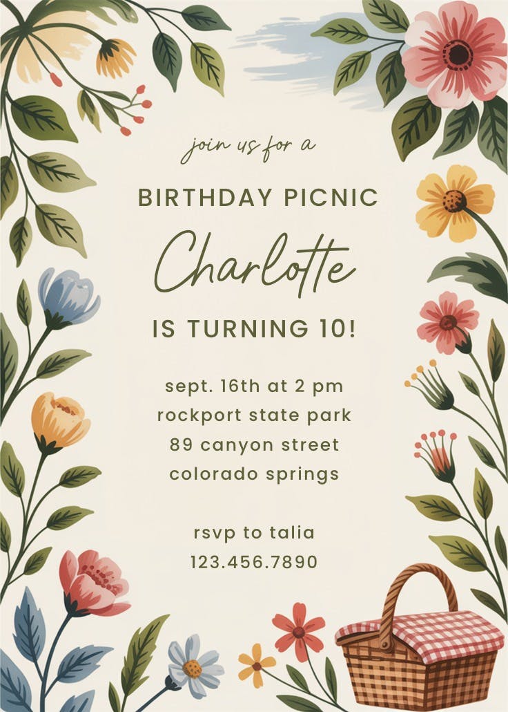 Bloom basket - party invitation