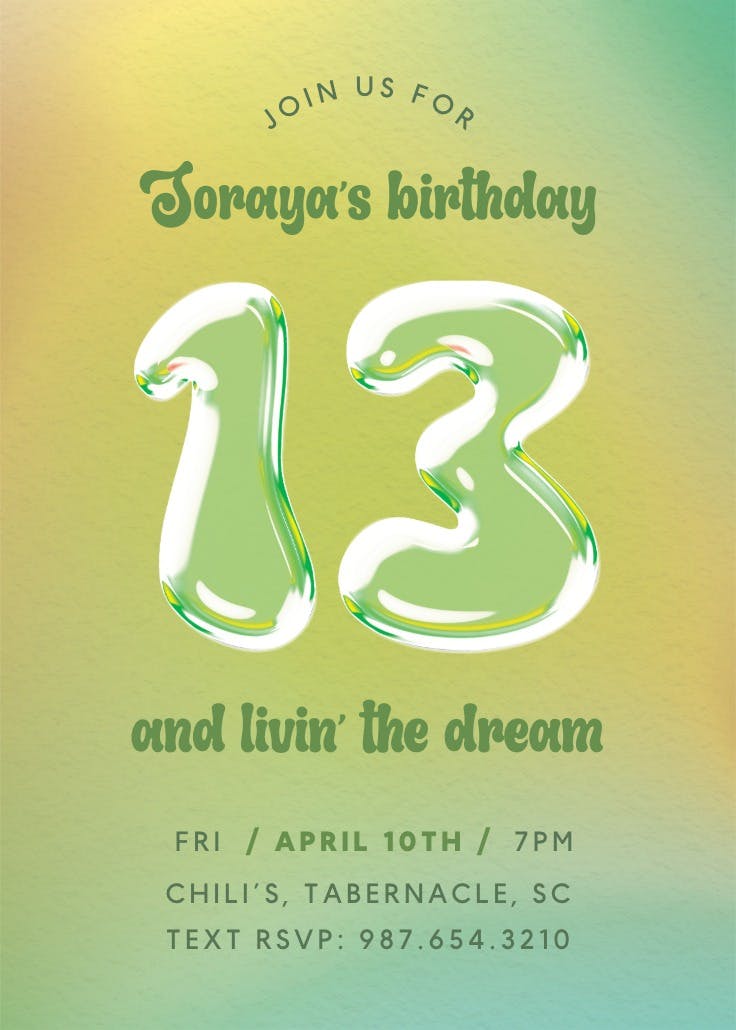 Blowing bubbles - invitación de cumpleaños