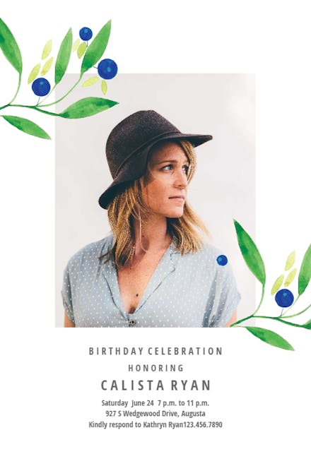 Blueberry fields - Birthday Invitation