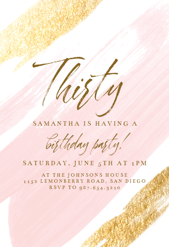 Gold Texture - Birthday Invitation Template | Greetings Island