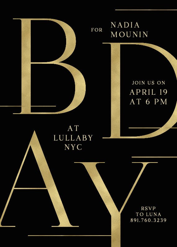 Bold b-day - birthday invitation