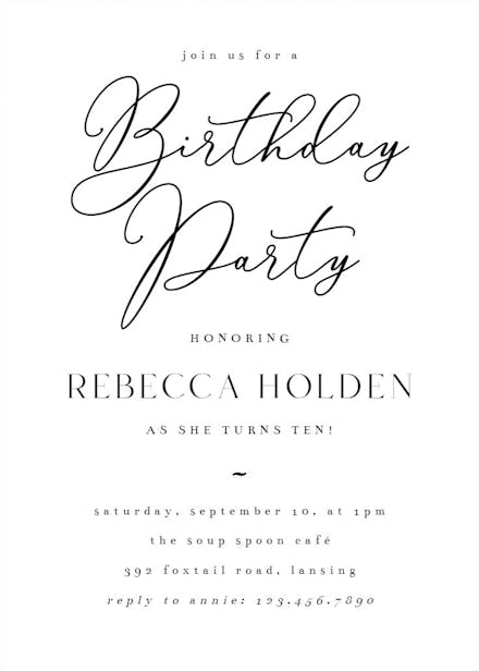 Bold bellisia - birthday invitation
