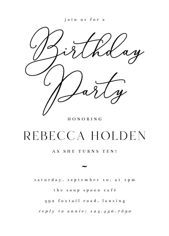 Bold bellisia - invitación de cumpleaños