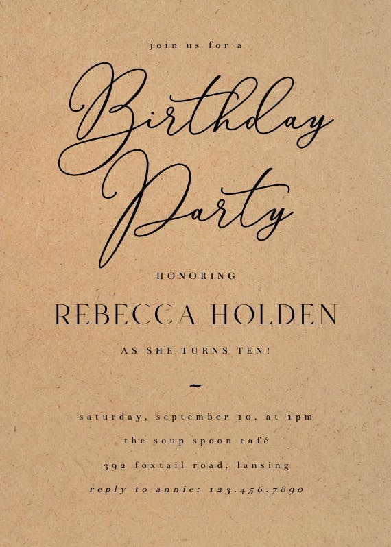 Bold bellisia - birthday invitation