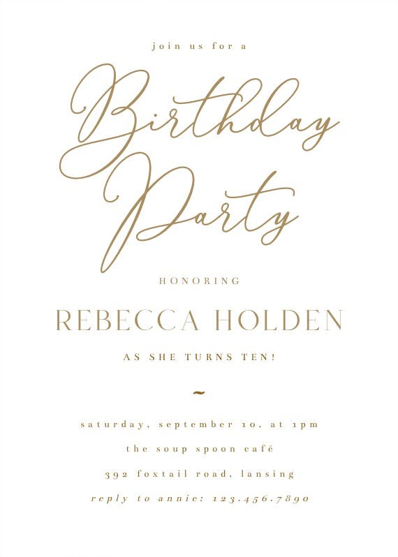 Bold bellisia - invitación de cumpleaños