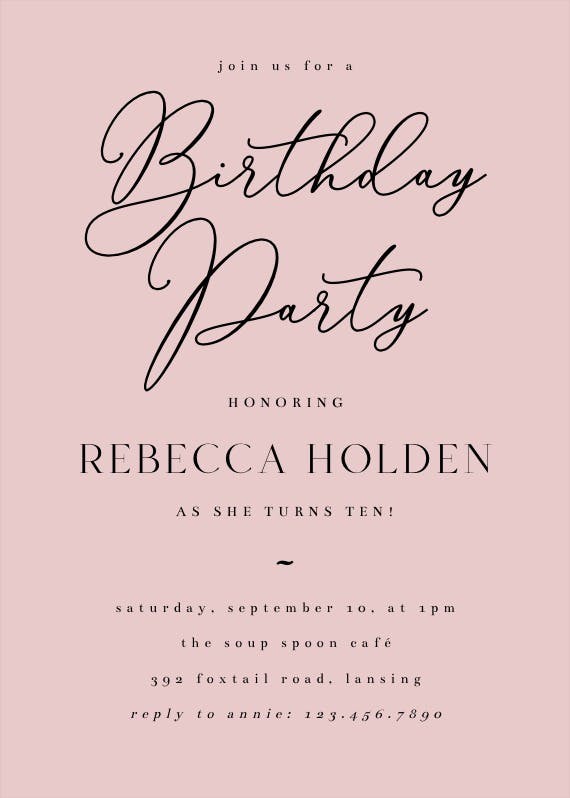 Bold bellisia - party invitation