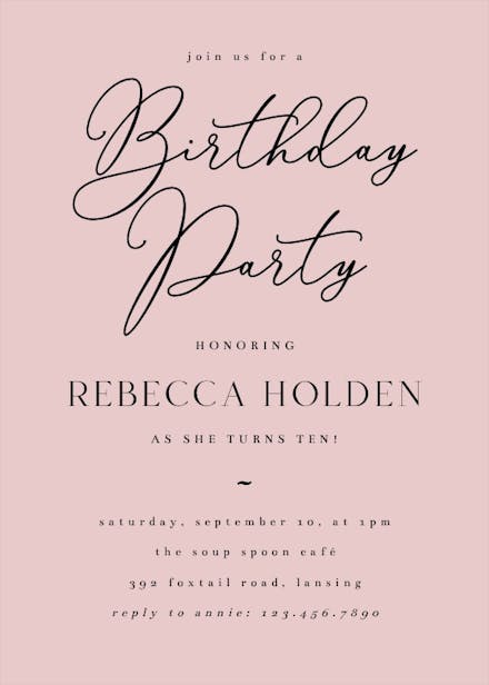 Bold Bellisia - Birthday Invitation Template (Free) | Greetings Island