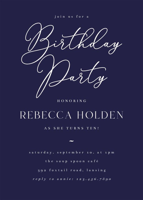 Bold bellisia - birthday invitation