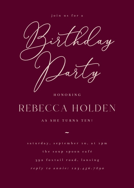 Bold Bellisia - Birthday Invitation Template (Free) | Greetings Island