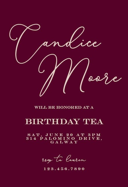 Bold Bellisia - Birthday Invitation Template (Free) | Greetings Island