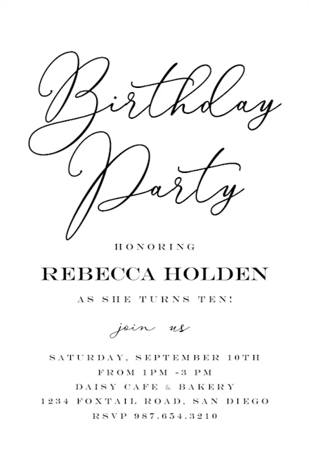 Bold Bellisia - Birthday Invitation