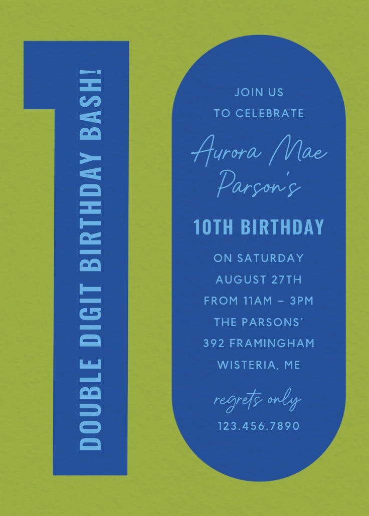 Bold color block - birthday invitation