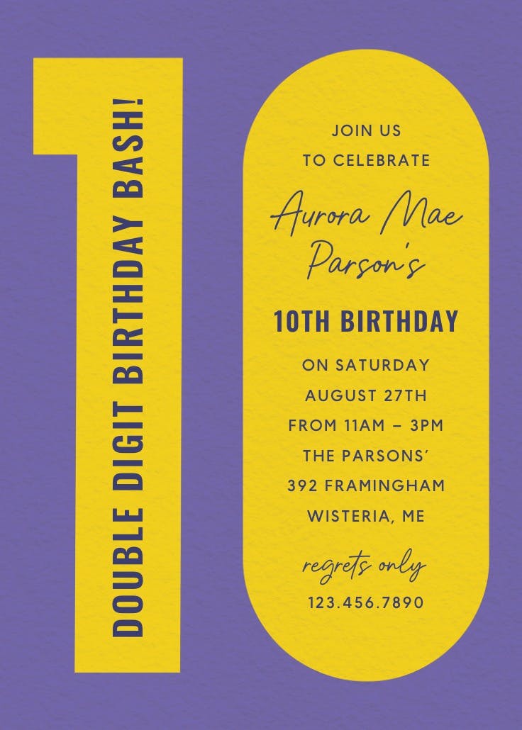 Bold color block - birthday invitation