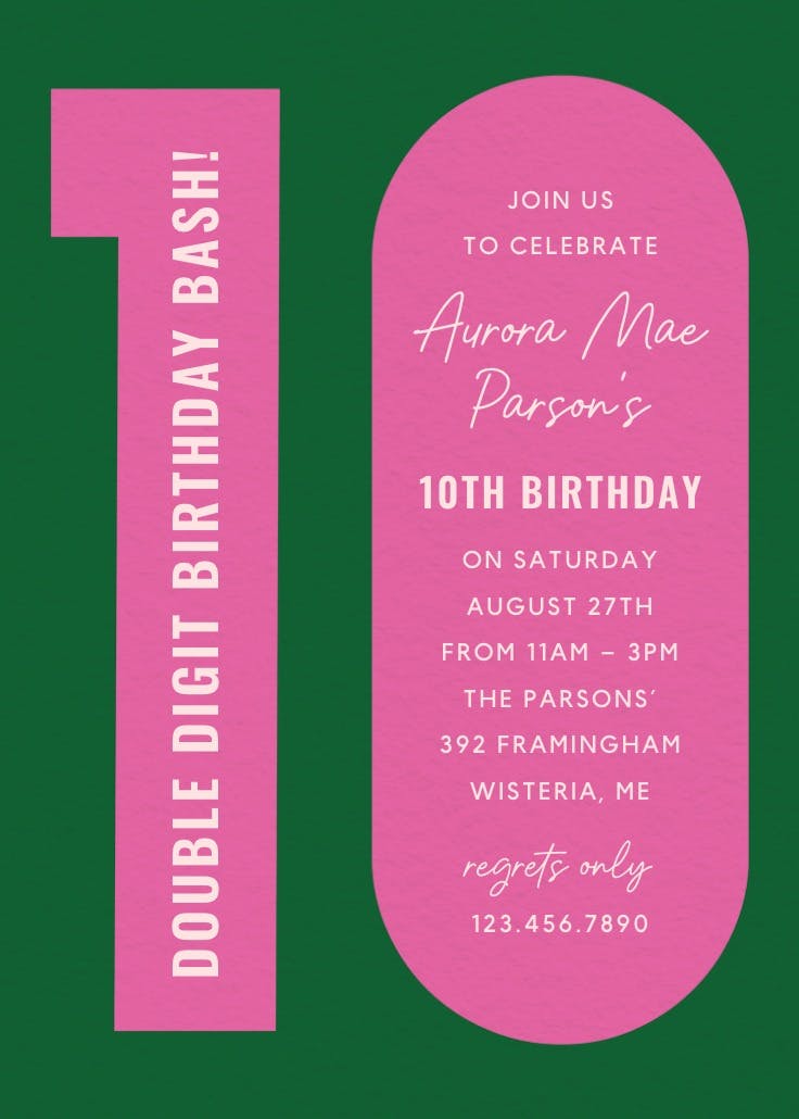 Bold color block - birthday invitation