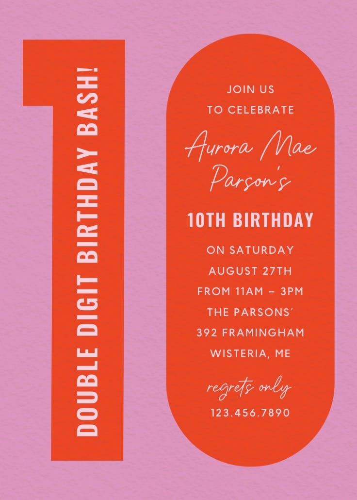 Bold color block - birthday invitation