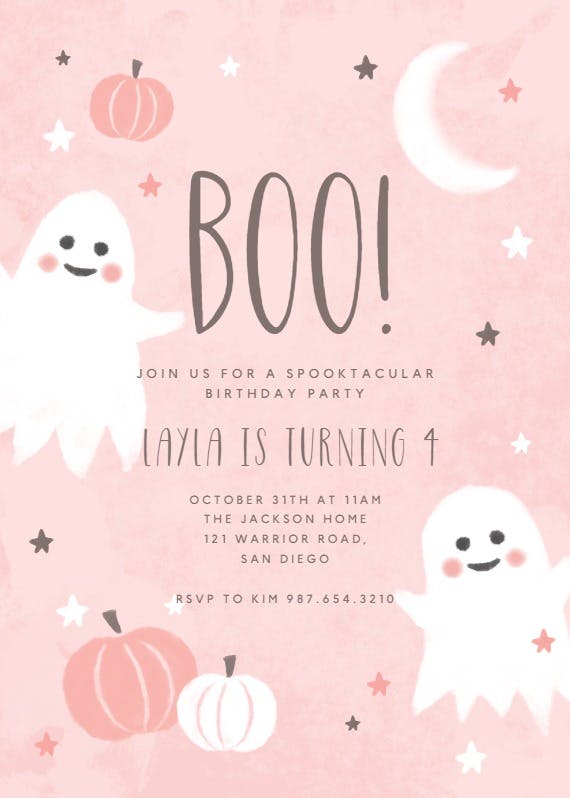 Boo birthday - printable party invitation