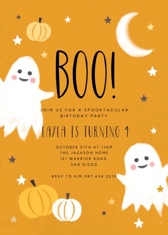 Boo birthday -  invitación de halloween